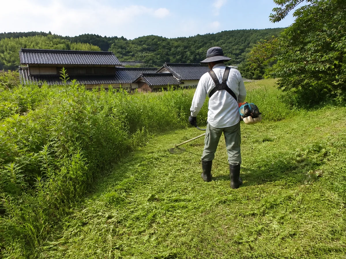 農地や空き地の草刈り作業