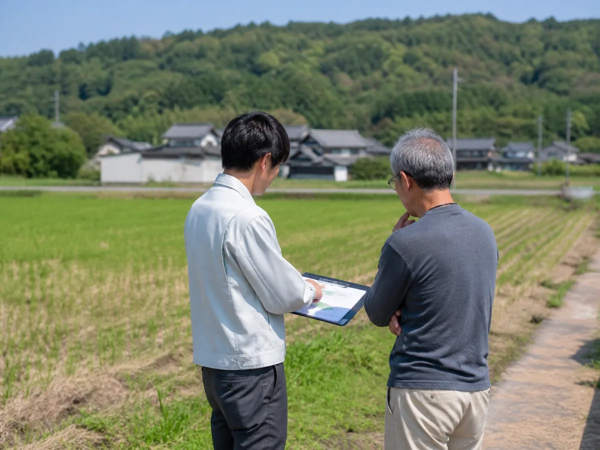 農地の今後について相談する様子